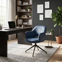 Lex Vinyl Trestle Armchairs (Set of 2)
